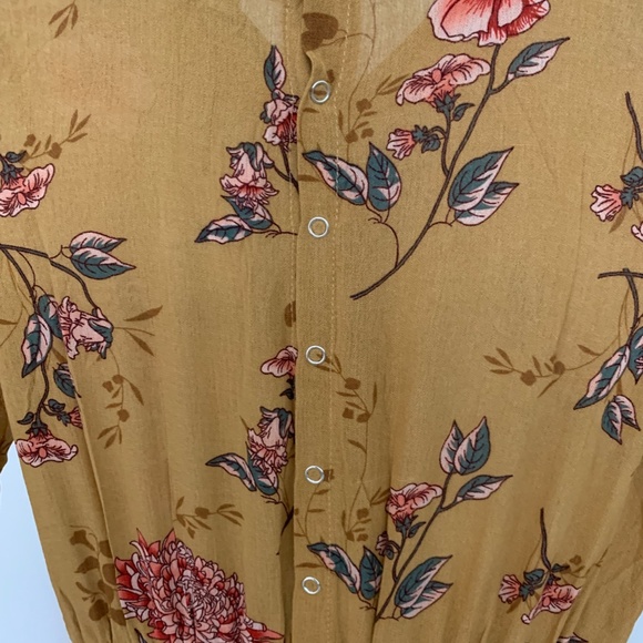 Peyton Bre Brown floral Romper with long train in back size 14 - Picture 9 of 16